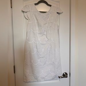 Lily Pulitzer white scallop and jewel dress in cotton